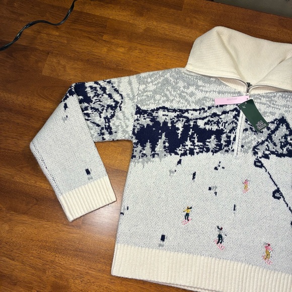 Women's Polo Collar Quarter Zip Sweater, Wild Fable, Medium, Off White, NWT - Picture 4 of 15